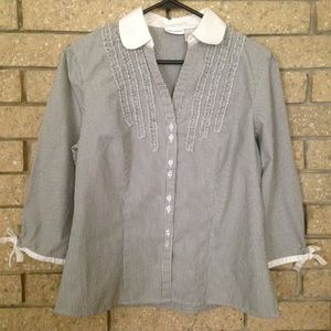 Grey Striped Blouse